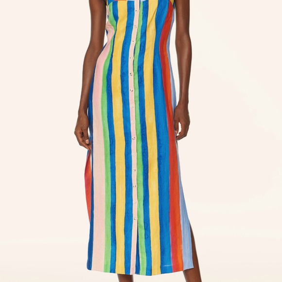 Mara Hoffman Rainbow Watercolor Maxi Dress NWT - Picture 3 of 6